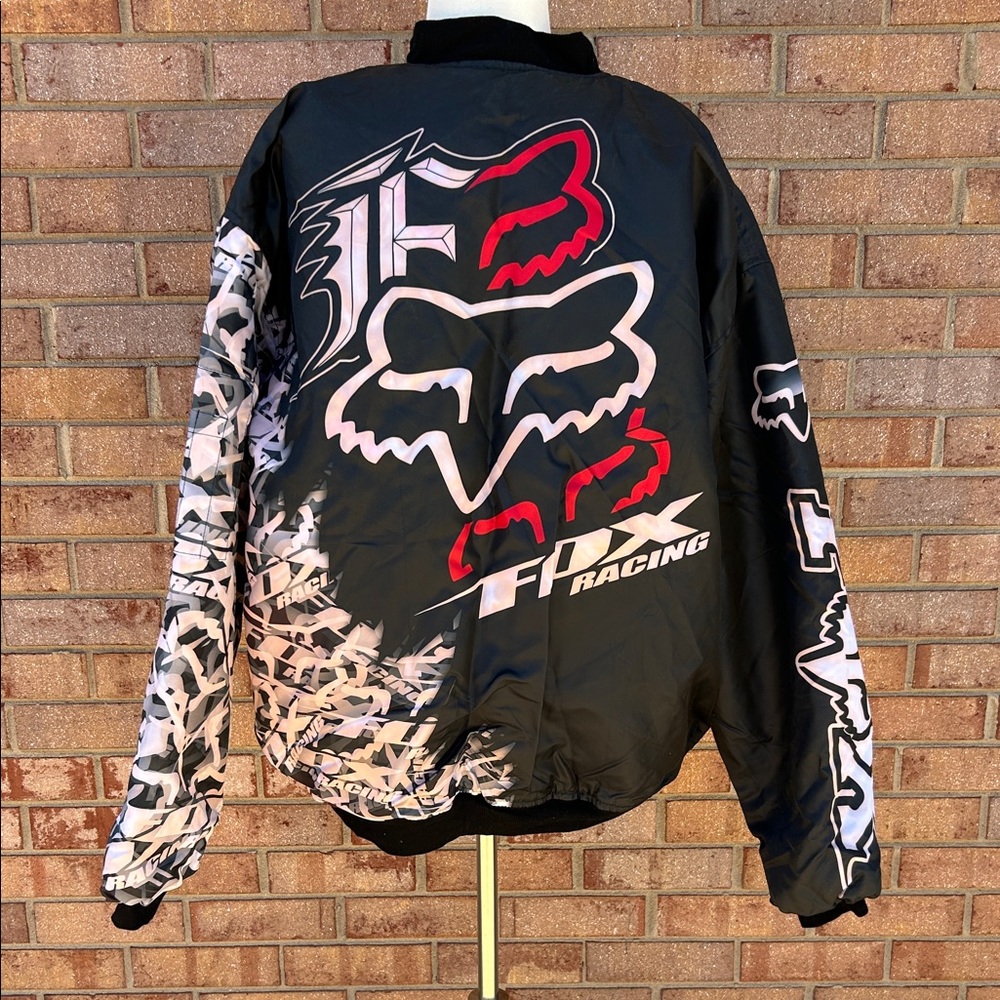 Racing Graphic Jacket with Fox Racing Logo in Black and White